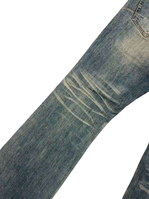 1:1 quality version Yellow Mud Wash Rhinestone Script Slightly Flared Jeans 28972586