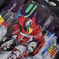 Red Eagle Splash Ink Rhinestone Print Washed Tee 28874566