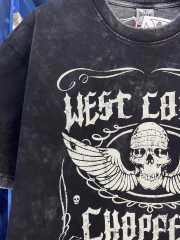 West Coast Choppers Skull Print Washed Distressed Tee