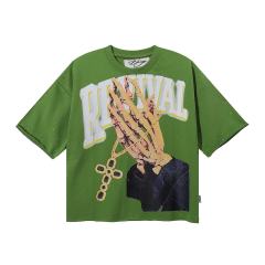 Skeleton Hand Cross Jewelry Splash Ink Print Tee 2 colors 28874562