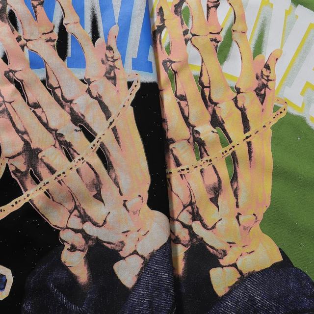 Skeleton Hand Cross Jewelry Splash Ink Print Tee 2 colors 28874562