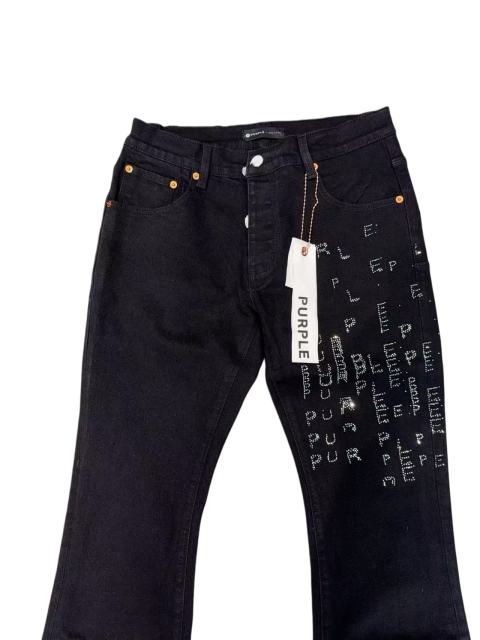 1:1 quality version Black Rhinestone Letter Flare Jeans 28997722