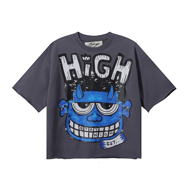 Cartoon Devil Face Print Tee 2 colors 28874559