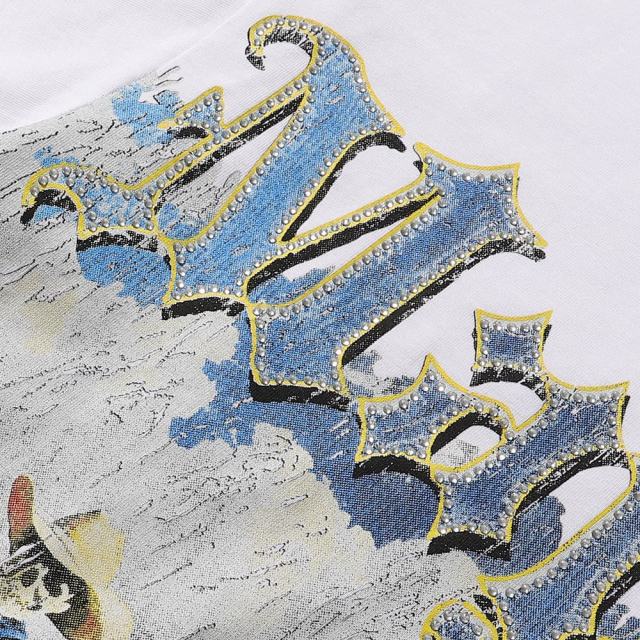 Riding Skull Cowboy Hotfix Rhinestone Print Tee 28874485
