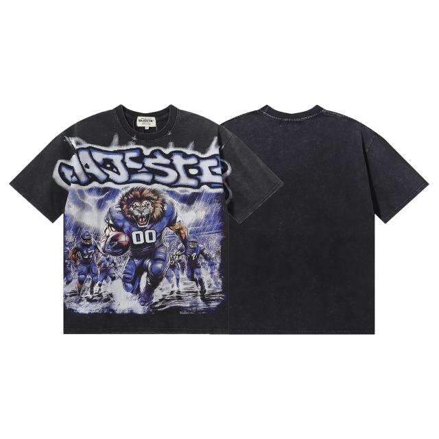 Lion Player Print Washed Tee 28874481