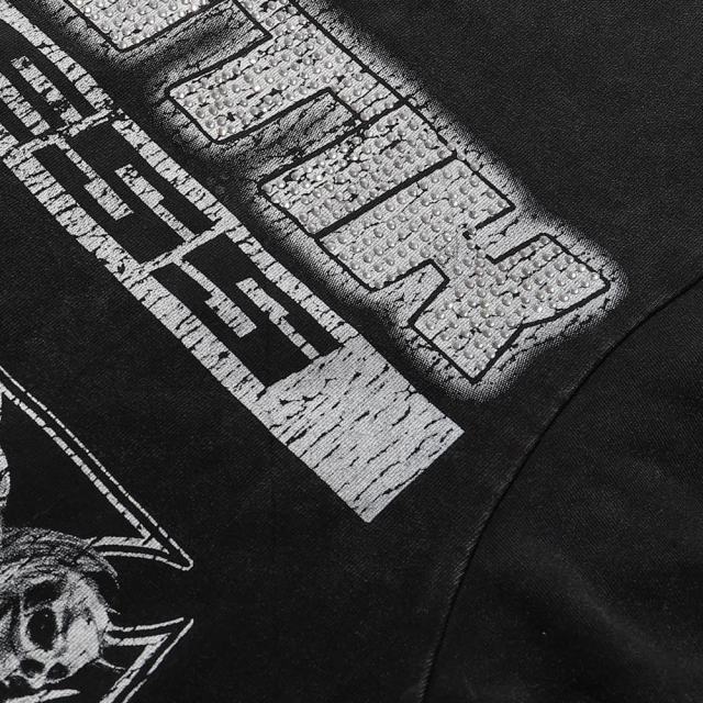 Grim Reaper Skull Chain Print Washed Tee 28874486