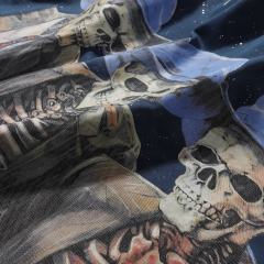 Suit Skull Friends Splash Ink Print Washed Tee 28874572