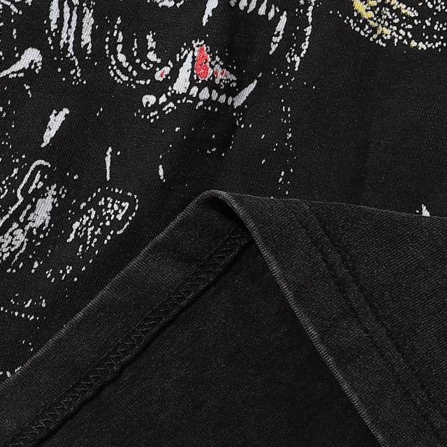 Bully Dog Skull Hotfix Rhinestone Print Washed Tee 28874476