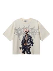 Punk Skull Splash Ink Rhinestone Print Tee 2 colors 28874561