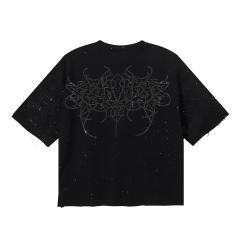 Punk Skull Splash Ink Rhinestone Print Tee 2 colors 28874561
