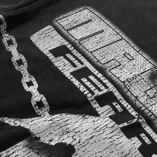 Grim Reaper Skull Chain Print Washed Tee 28874486