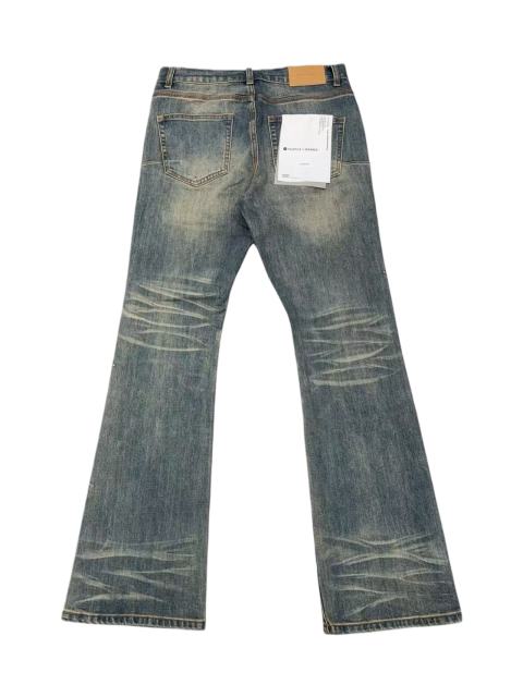 1:1 quality version Yellow Mud Wash Rhinestone Script Slightly Flared Jeans 28972586