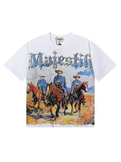 Riding Skull Cowboy Hotfix Rhinestone Print Tee 28874485