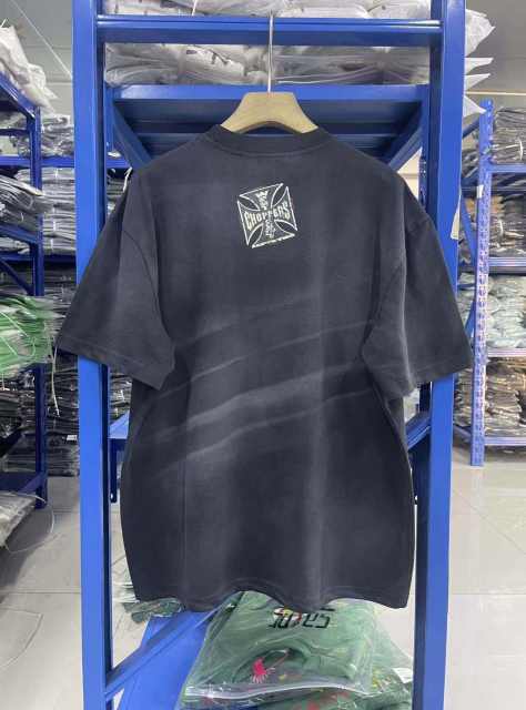 West Coast Choppers Skull Print Washed Distressed Tee