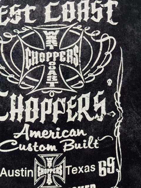 West Coast Choppers Skull Print Washed Distressed Tee