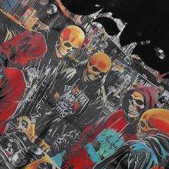CD Skull Rhinestone Print Washed Tee 28874565