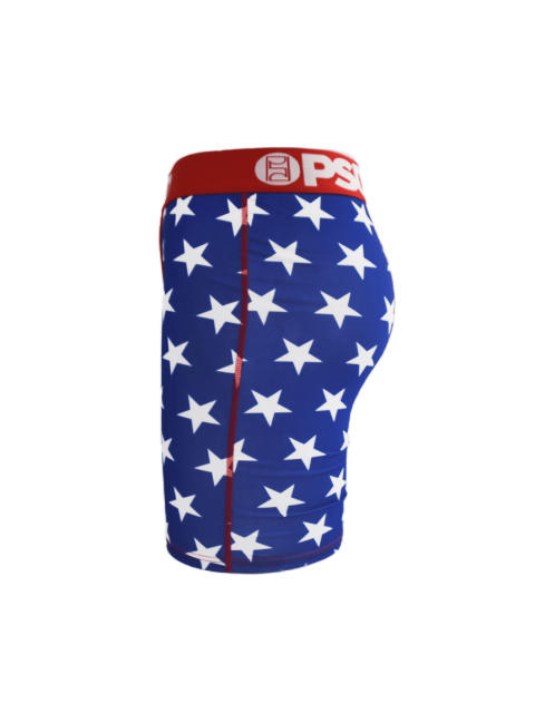 Blue Background With White Five-pointed Star Print Boxer Briefs 28702279