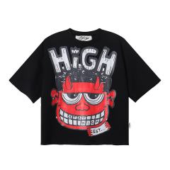 Cartoon Devil Face Print Tee 2 colors 28874559