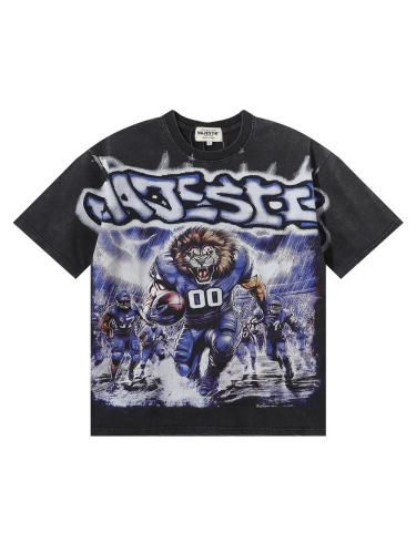 Lion Player Print Washed Tee 28874481