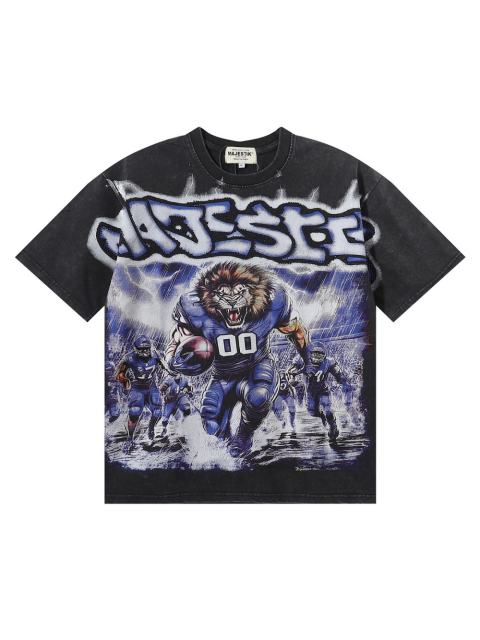 Lion Player Print Washed Tee 28874481