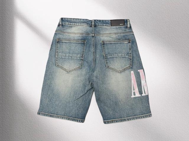 1:1 quality version Pink Embroidered Denim Shorts