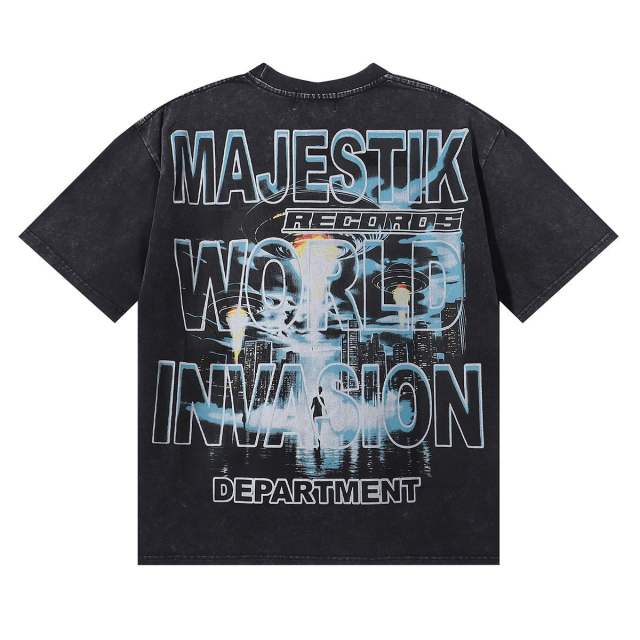 UFO City Rhinestone Print Washed Tee 28872179