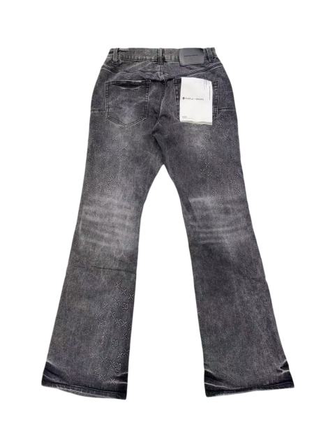 1:1 quality version Ash Gray Cross Pattern Embroidered Slightly Flared Jeans 28972587