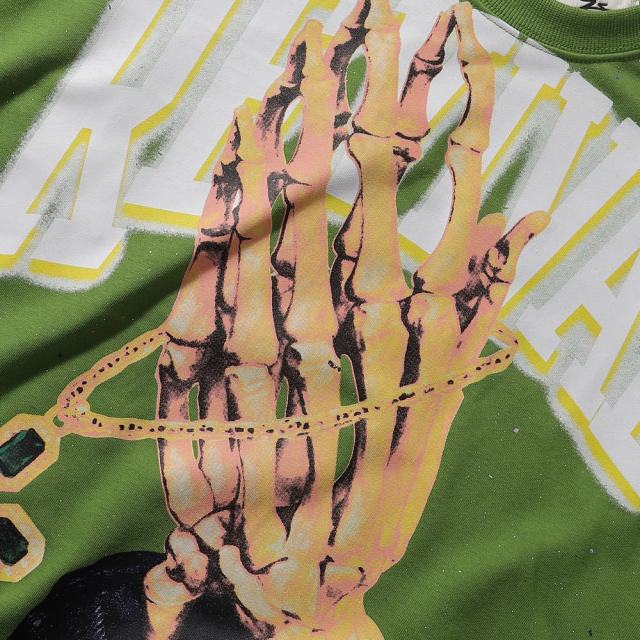 Skeleton Hand Cross Jewelry Splash Ink Print Tee 2 colors 28874562