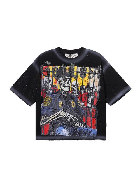 Get Lost F Rhinestone Print Washed Tee 28872177