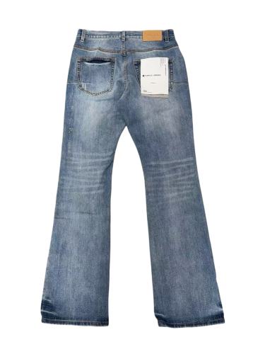 1:1 quality version Light Blue Washed Distressed Flare Jeans 28997711