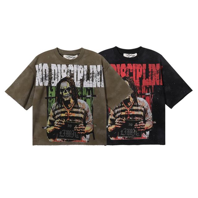 No Discipline F-Terry Cropped Print Tee 2 colors 28930873