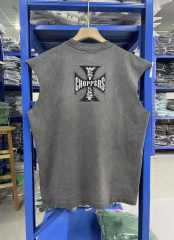 West Coast Choppers Skull Print Washed Distressed Loose Unisex Tank Top