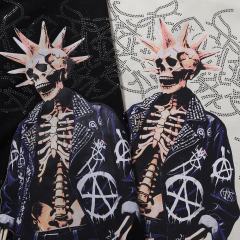 Punk Skull Splash Ink Rhinestone Print Tee 2 colors 28874561