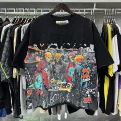 CD Skull Rhinestone Print Washed Tee 28874565