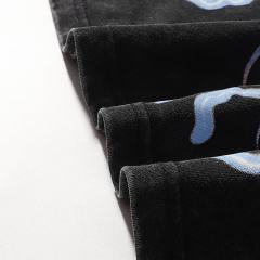 Astronaut Skull Hotfix Rhinestone Print Washed Tee 28874489