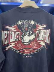 West Coast Choppers Motorcycle Print Washed Dyed Loose Casual T-Shirt