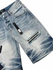 1:1 quality version Letter Pattern Embroidered Line Denim Shorts 28972420