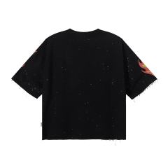 Mirror Skull Guitarist Splash Ink Print Tee 28874558