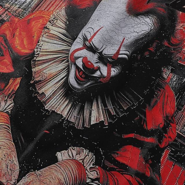 Circus Clown Splash Ink Print Washed Tee 28874570