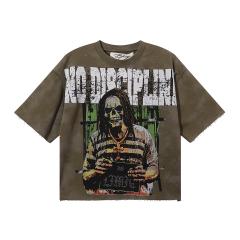 No Discipline F-Terry Cropped Print Tee 2 colors 28930873