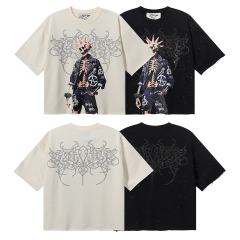 Punk Skull Splash Ink Rhinestone Print Tee 2 colors 28874561