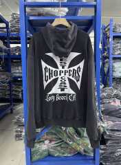 West Coast Choppers Washed Distressed Pullover Hoodie Black