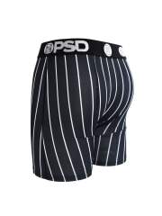 White Vertical Striped Print Boxer Briefs 28629046