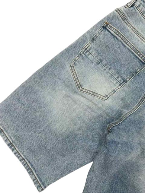 1:1 quality version Black Gray Logo Embroidered Ripped Denim Shorts 28972418