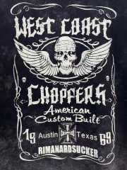 West Coast Choppers Skull Print Washed Distressed Tee