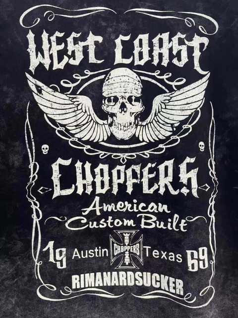 West Coast Choppers Skull Print Washed Distressed Tee