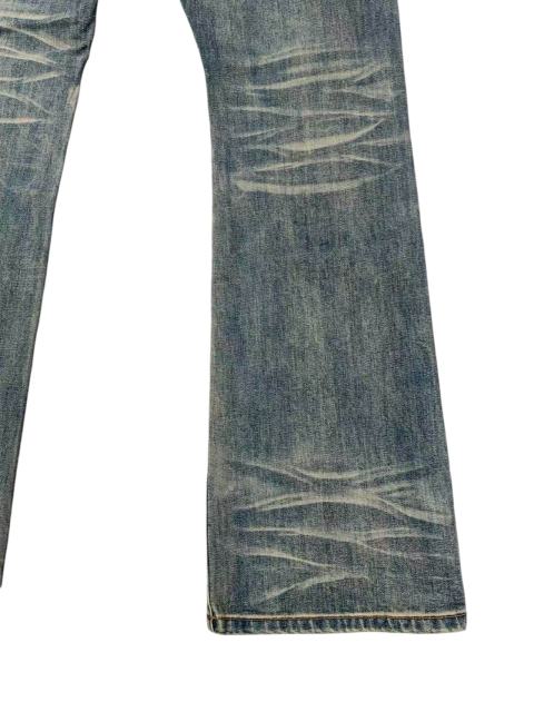 1:1 quality version Yellow Mud Wash Rhinestone Script Slightly Flared Jeans 28972586