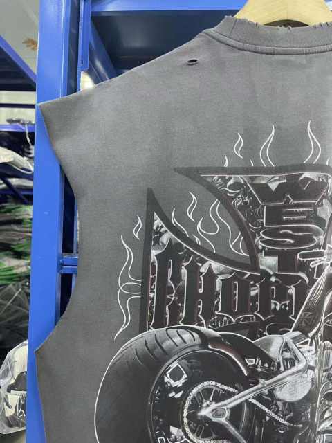 West Coast Choppers Vintage Motorcycle Print Distressed Loose Sleeveless Tank Top