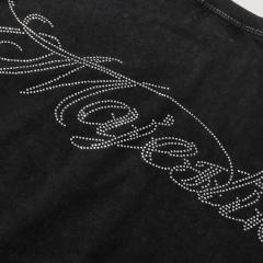 Bully Dog Skull Hotfix Rhinestone Print Washed Tee 28874476