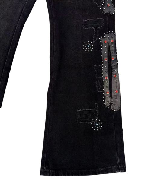 1:1 quality version Bone Patch Studded Flared Jeans 28963945
